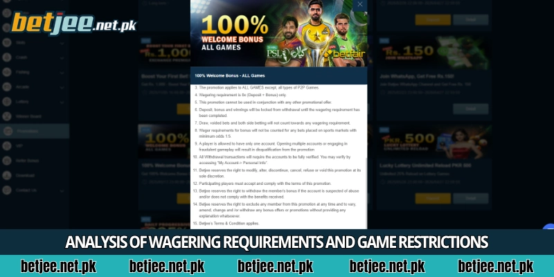 Analysis of wagering requirements and game restrictions