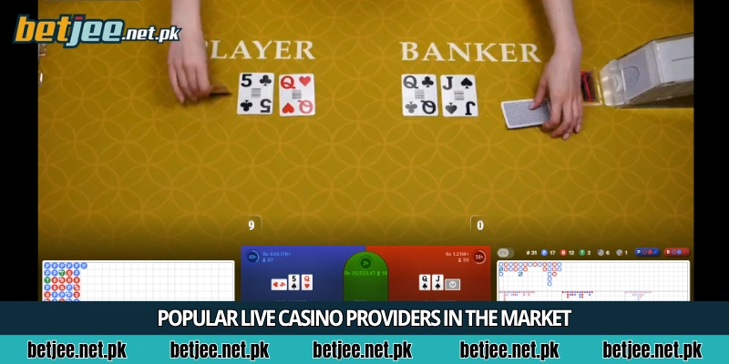 Popular live casino providers in the market