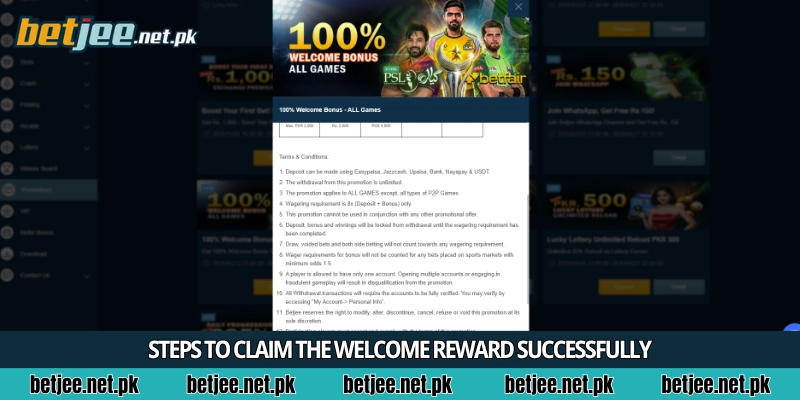 Steps to claim the welcome reward successfully