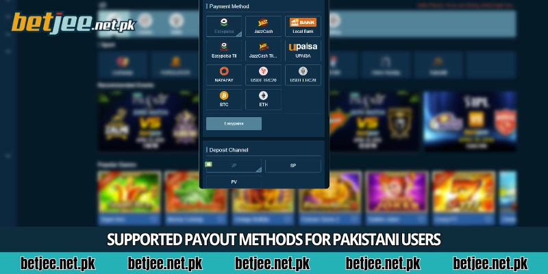 Supported payout methods for Pakistani users