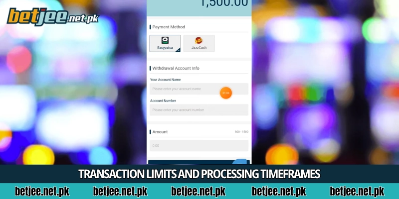 Transaction limits and processing timeframes