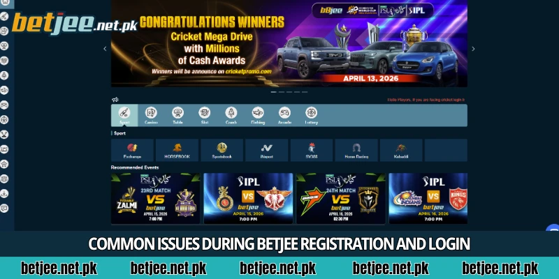 Common issues during Betjee registration and login