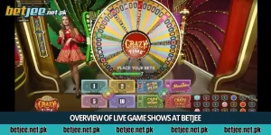 Overview of live game shows at Betjee