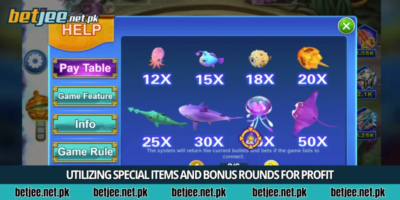 Utilizing special items and bonus rounds for profit